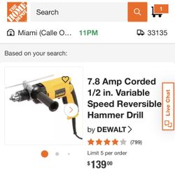 Dewalt Drill Hammer  Dw 511/ Like New 