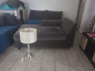 Sofa and lamp