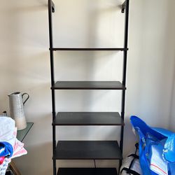 6ft Ladder Shelf, Black And Dark Brown