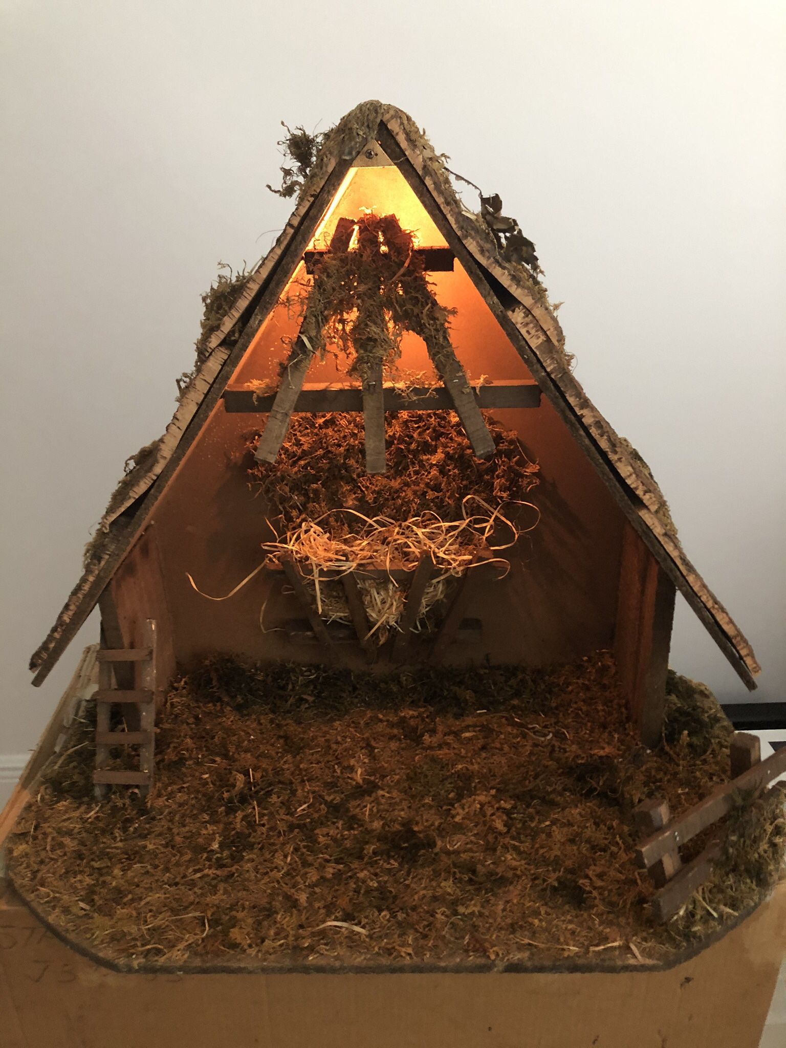Lighted Italian Nativity Stable. Display a small or Large Size Nativity Set. MAKE AN OFFER