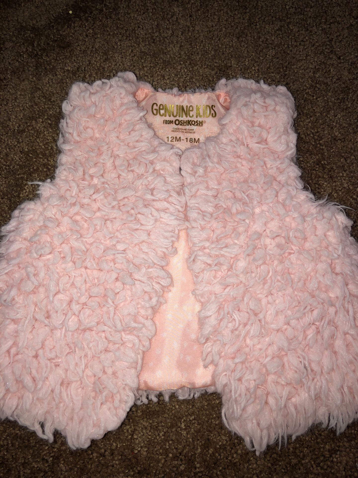 Girls pink fur vest