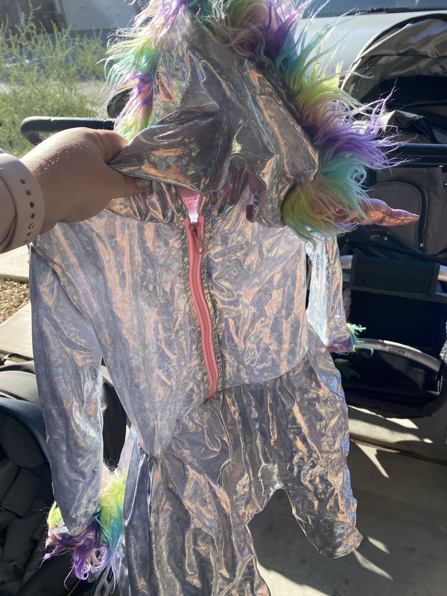 Adorable Holographic-type Unicorn Dress/Costume/Raincoat