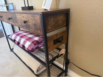 Wood and Metal Console Table