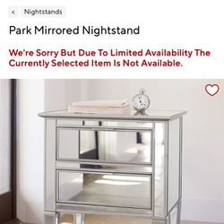 Two Pottery Barn Park Mirrored Nightstands