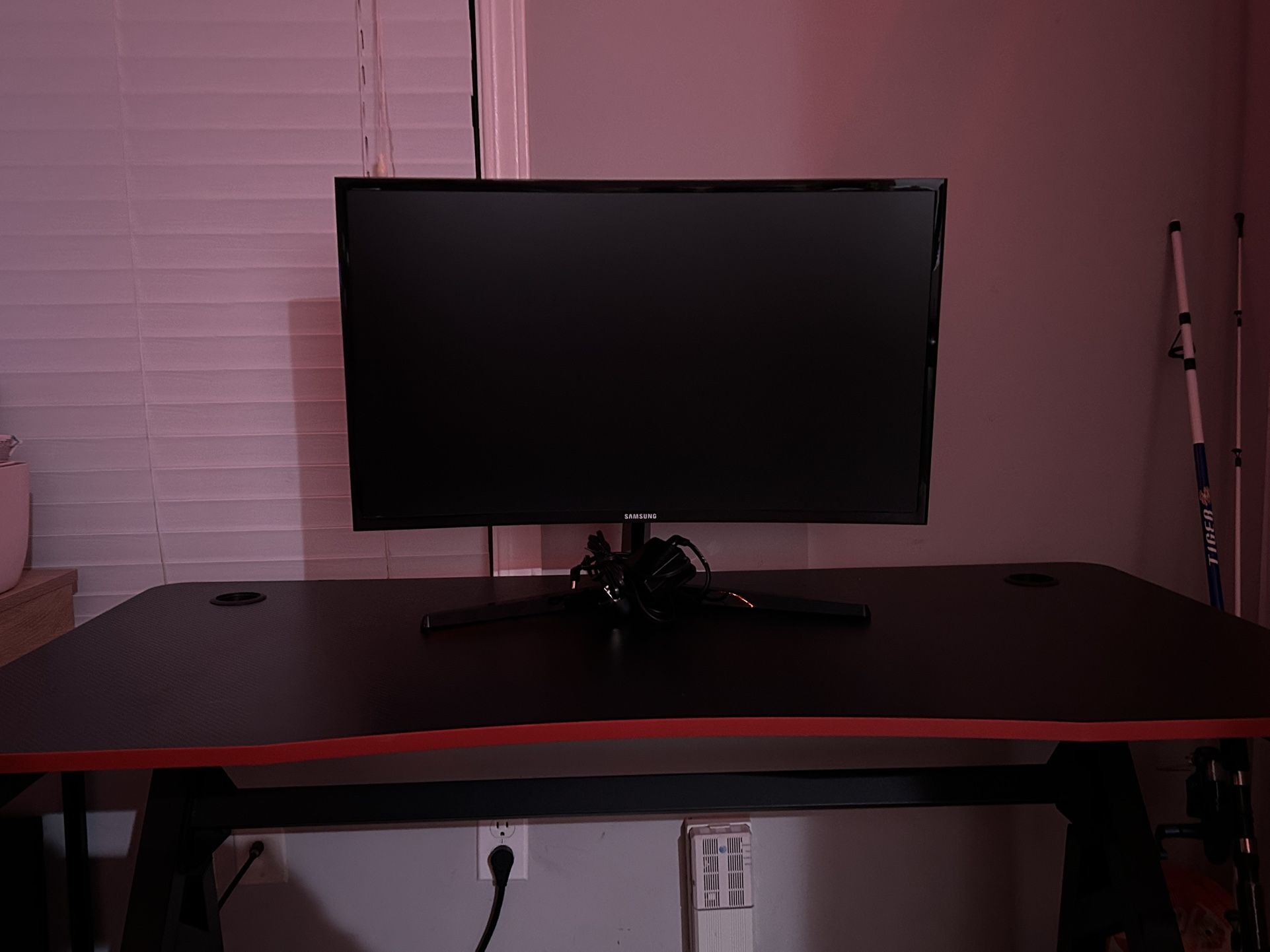 Desk And Monitor