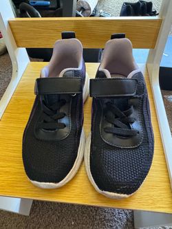 Kids Black Sneakers with Velcro Strap