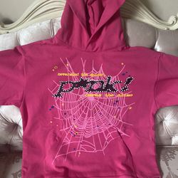 Pink spider  hoodie XL