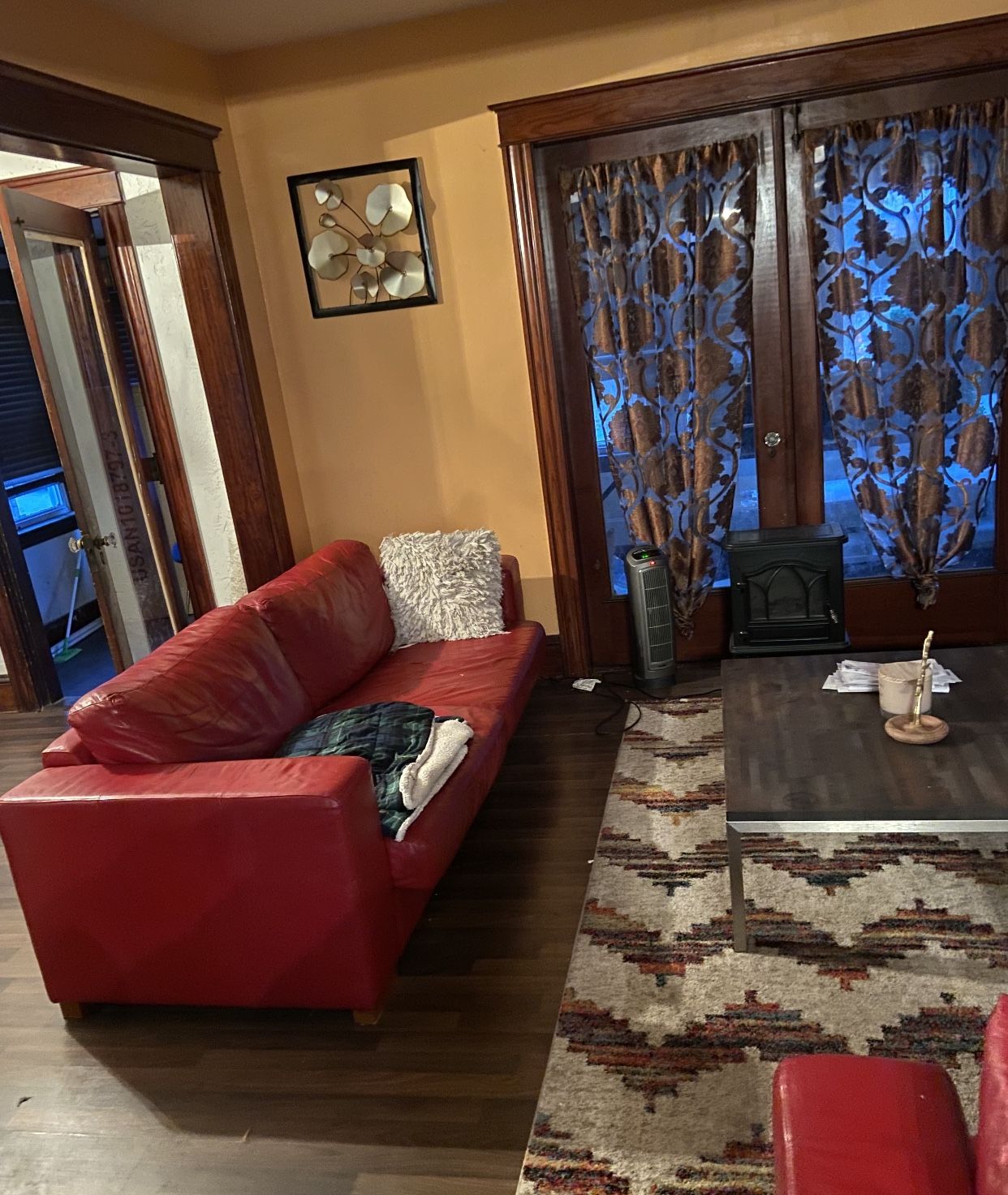 Red Leather sofa
