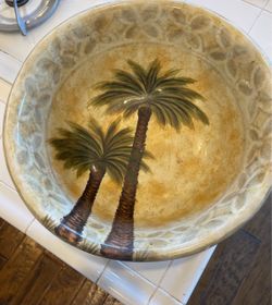 Tabletops Unlimited Bellagio Palm Tree Large Serving Bowl – Hand Painted – $20