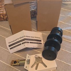 Set Of 3 Matte Black Exterior Doorknobs