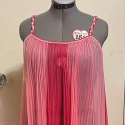 Vintage, sheer, pleated, nightgown, nighty, swimsuit, cover-up