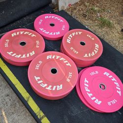 Pink Ritfit olympic bumper plates set