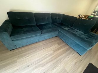 Teal 4-seater sectional sofa couch