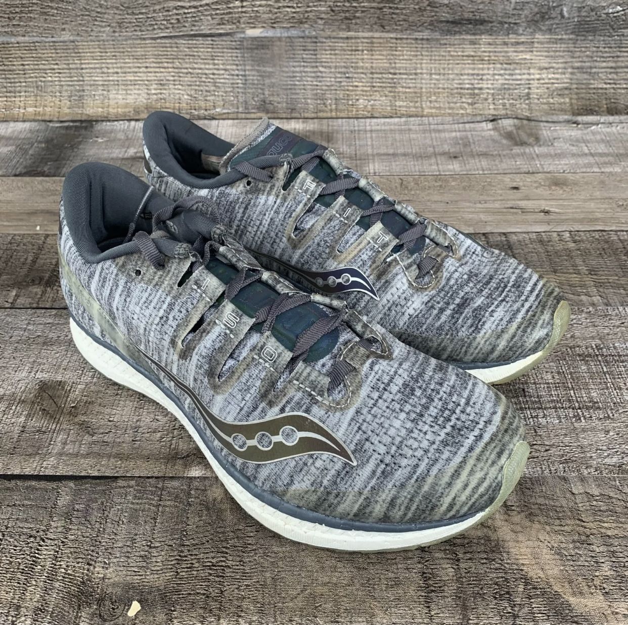 Saucony Freedom ISO Running Shoes Womens Size 10.5 Gray Lace Up Low Top