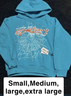 Light Blue And Orange Spider Hoodie