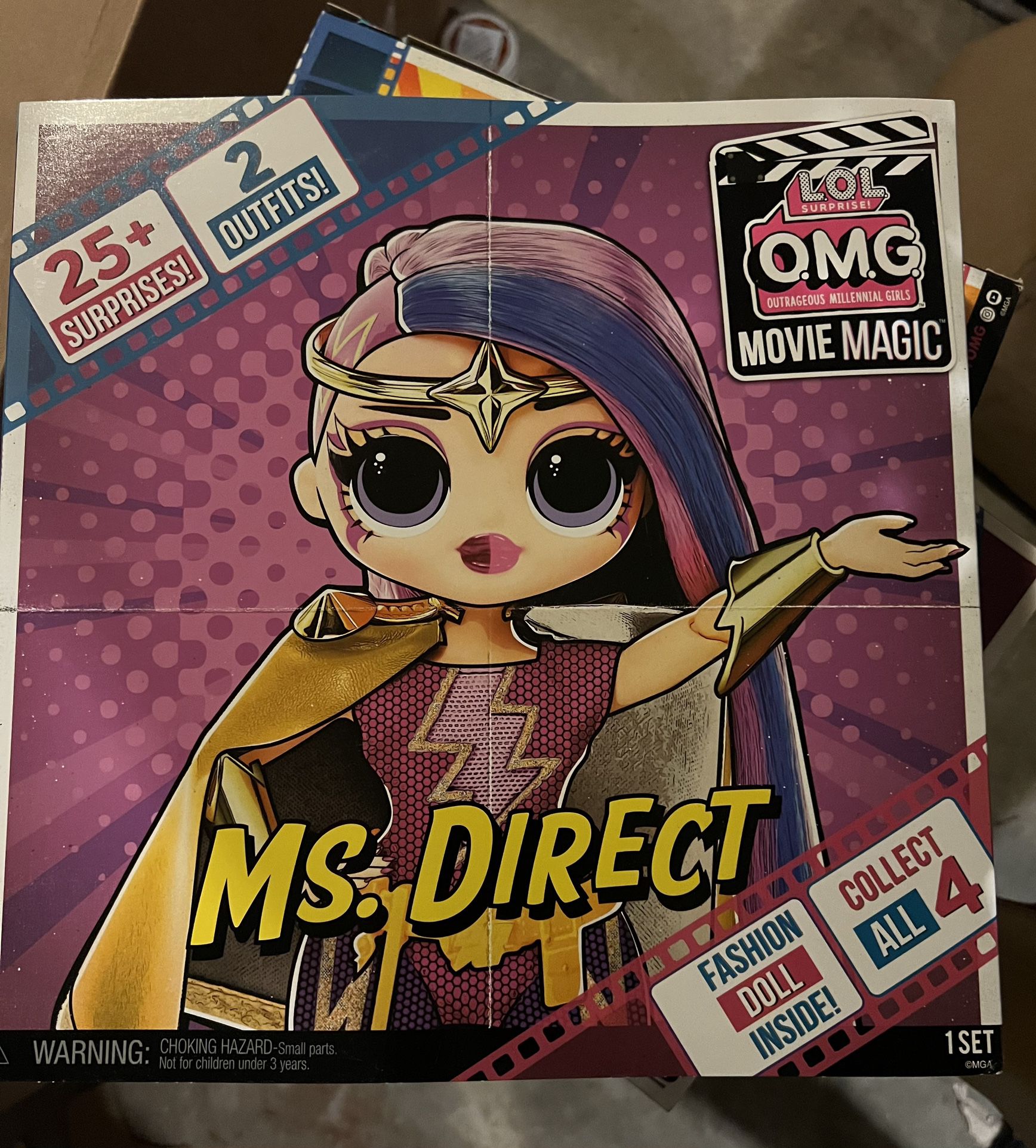 L.O.L. Surprise! OMG Movie Magic Ms. Direct Fashion Doll with 25 Surprises Including 2 Outfits, 3D Glasses, Movie Accessories,Toys for Girls Boys Ages