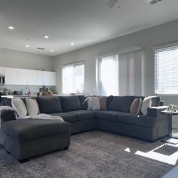 2 Piece Gray Sectional Couch 