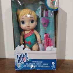 Hasbro Baby Alive Splash And Snuggle Blonde Baby Doll New 