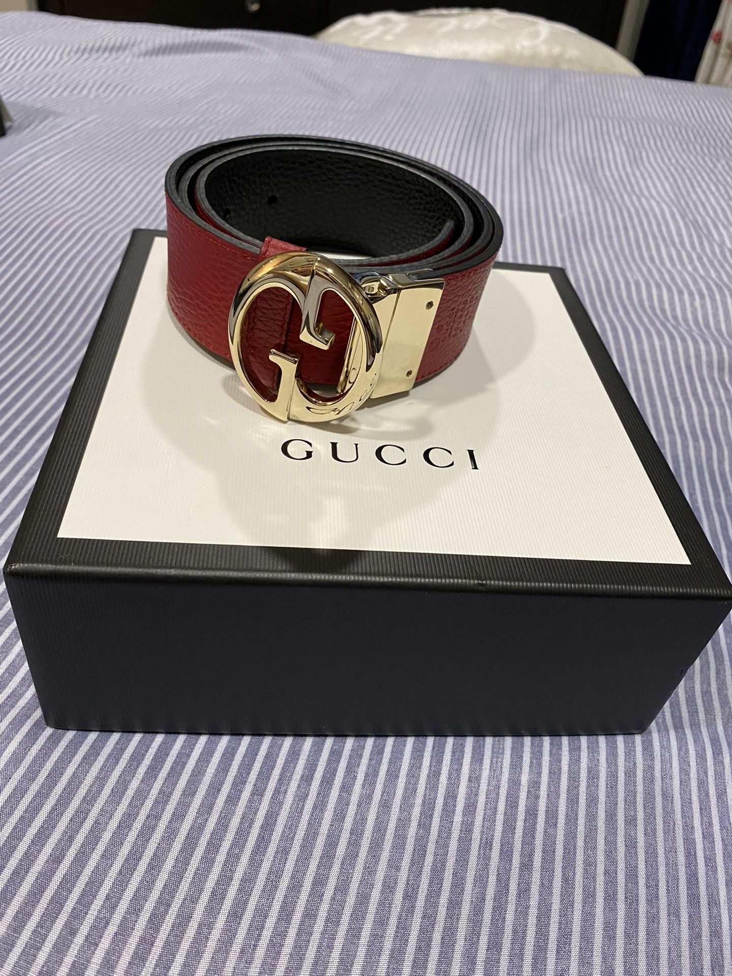 Gucci Women Reversible Belt | Black & Red | S/M