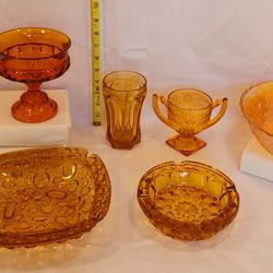 Vtg Amber Glass 