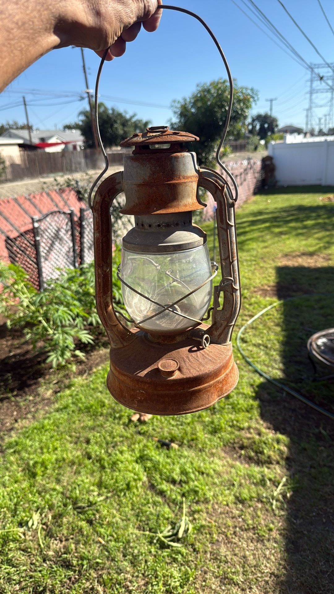 Vintage Lantern Has Glass
