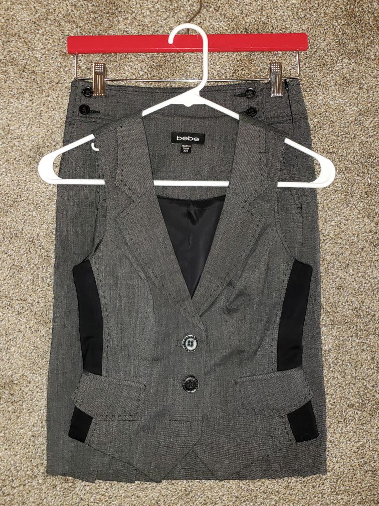Babe Pencil Skirt & Vest Matching Set. Size 0