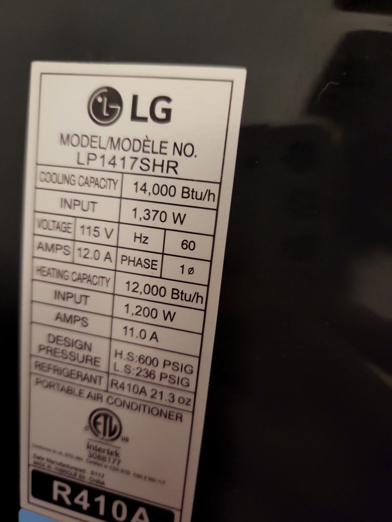  LG Portable AC Unit/ Heater
