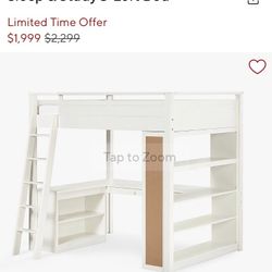 Pottery Bar bunk Desk White