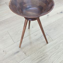 Mid Century Black Walnut Salad Bowl