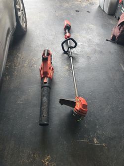 Edge trimmer with blower 40 volt charger, battery