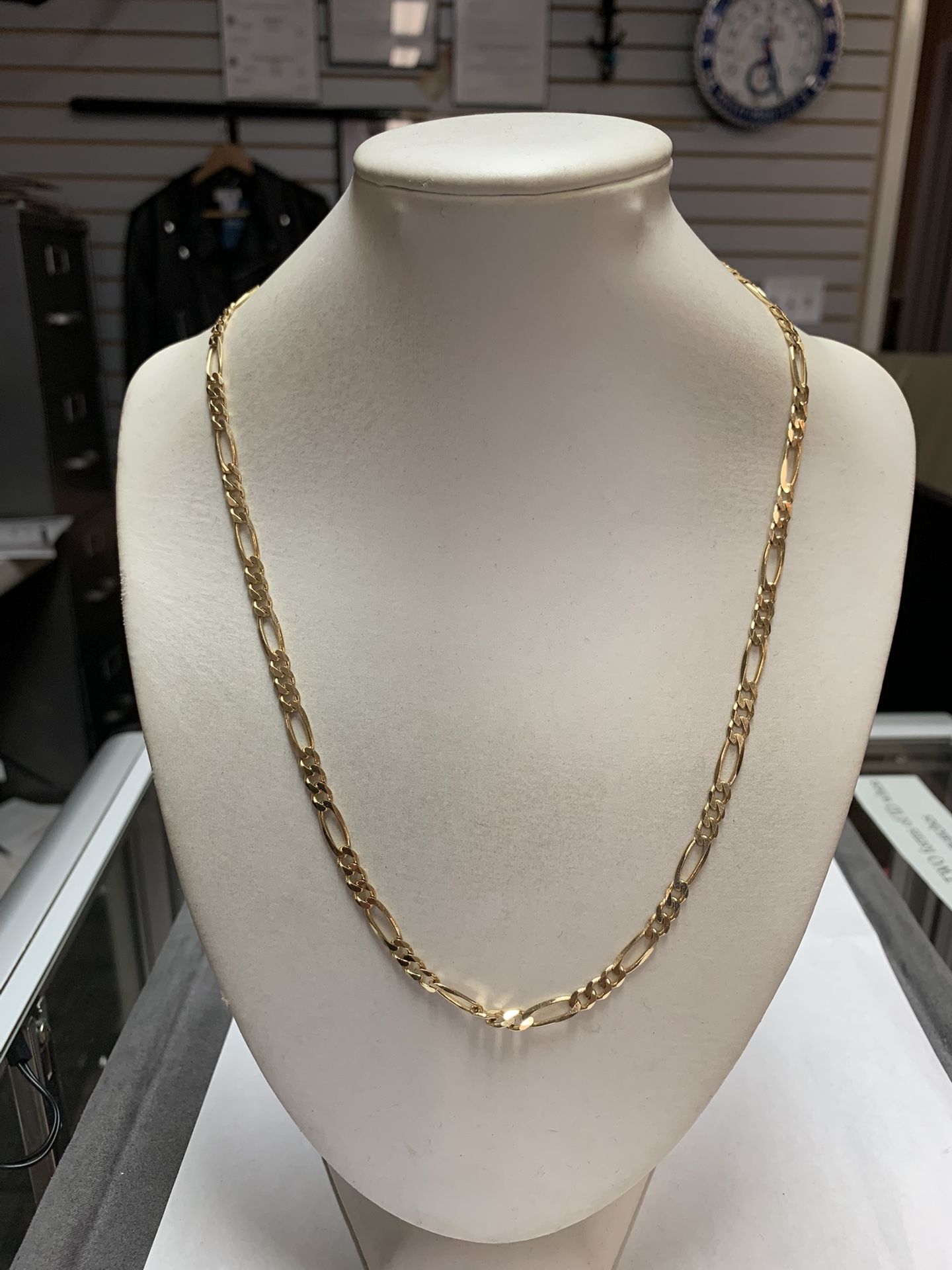 14K Yellow Gold Figaro Chain (20”) 18.4 Grams