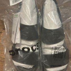 Crocs Size 10 Black Brooklyn Low Wedge