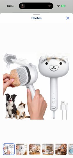 Ellenpent Self Cleaning Shedding Steam, Silicone Scraper Cat Brush, White