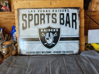 Raiders Sports Bar Metal Sign 13"x16"