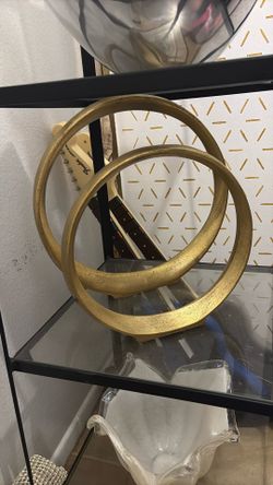 Set Of 2 Gold Decorative Esteves Abstract Figurines & Sculptures