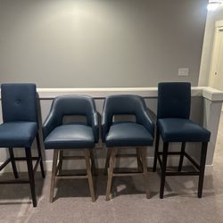 Bar Stools, 2 Leather, 2 Fabric. Can Sell Separately 