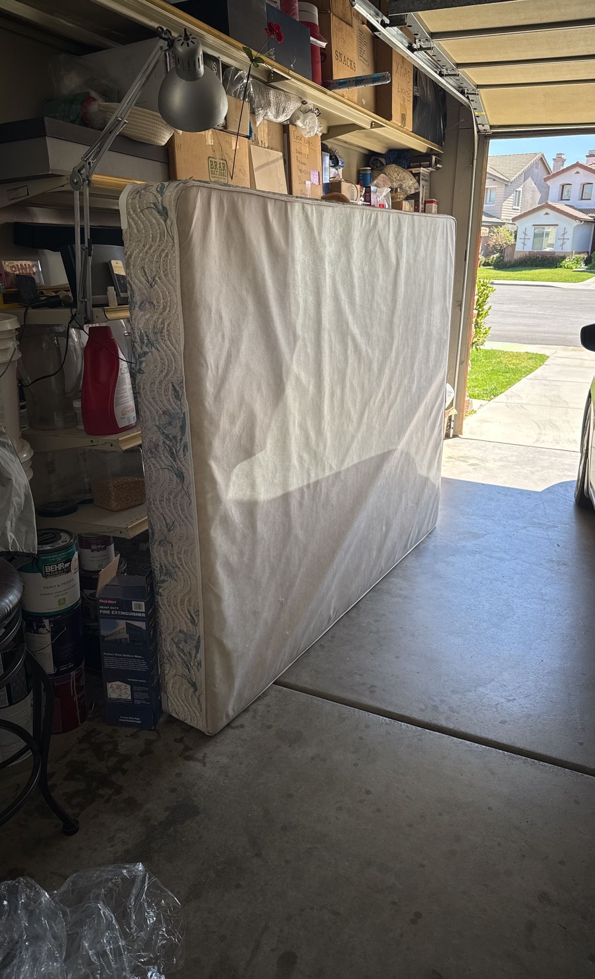 Queen Size Mattress, Box And Frame 