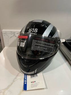 Torc Eight One Eight 818 Gloss Black Full Face Helmet Large L H-330