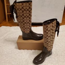 Coach Signature Snow Rain Boots SZ 6B