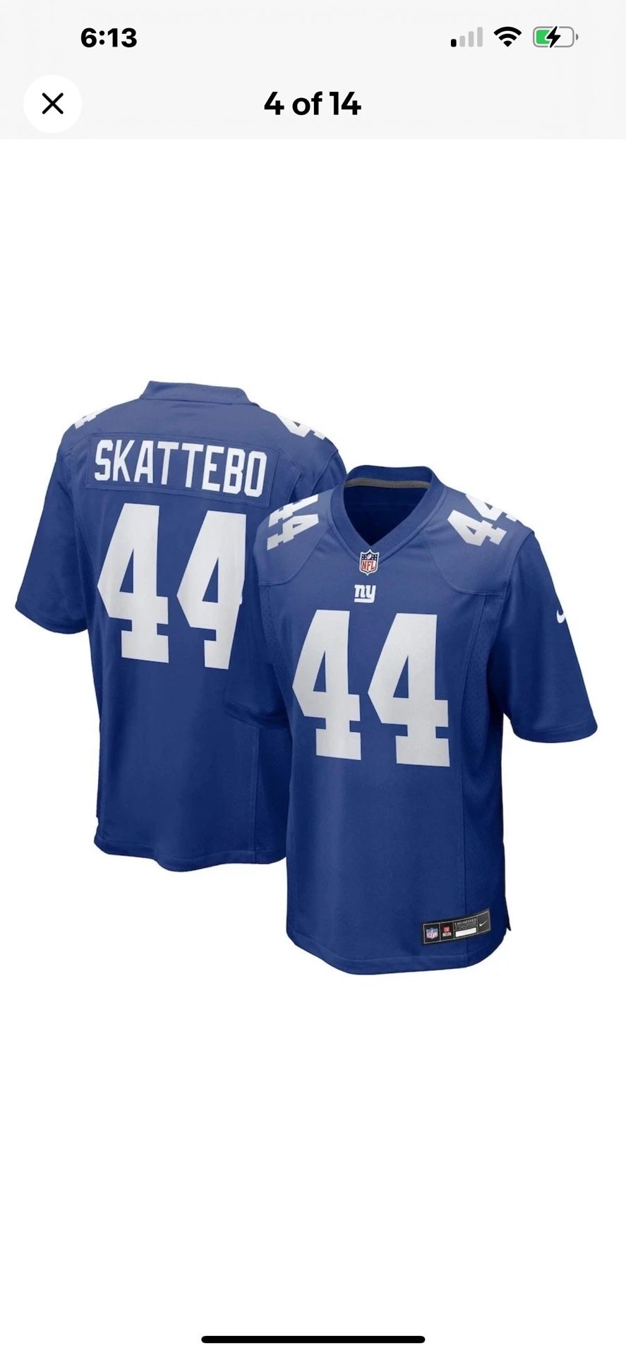 New York Giants #44 SKATTEBO Blue Jersey