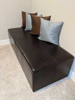 Real leather bench