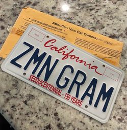 California Personalized Car Plate