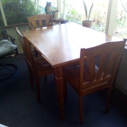 Dining/Kitchen Table With 3 Chairs Real Wood (No Particle Board)  Dimensions 35 1/2 X 48"