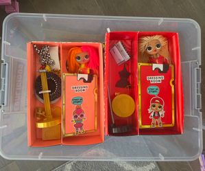 Collection of 6 big LOL and OMG dolls