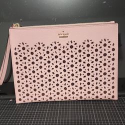 Kate Spade Pastel Pink Leather Wristlet 10"×7" BNWOT