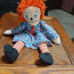 Raggedy Ann  Vintage Flower Dress Doll