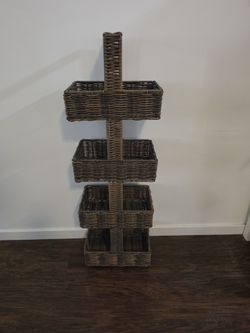 Rattan 4 Tier Organizer