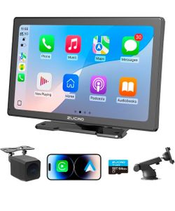 9 Inch Wireless CarPlay Screen for Car, CarPlay & Android Auto Touch Screen Car with Backup Camera, Bluetooth, Navigation, Mirror Link Voice Control
