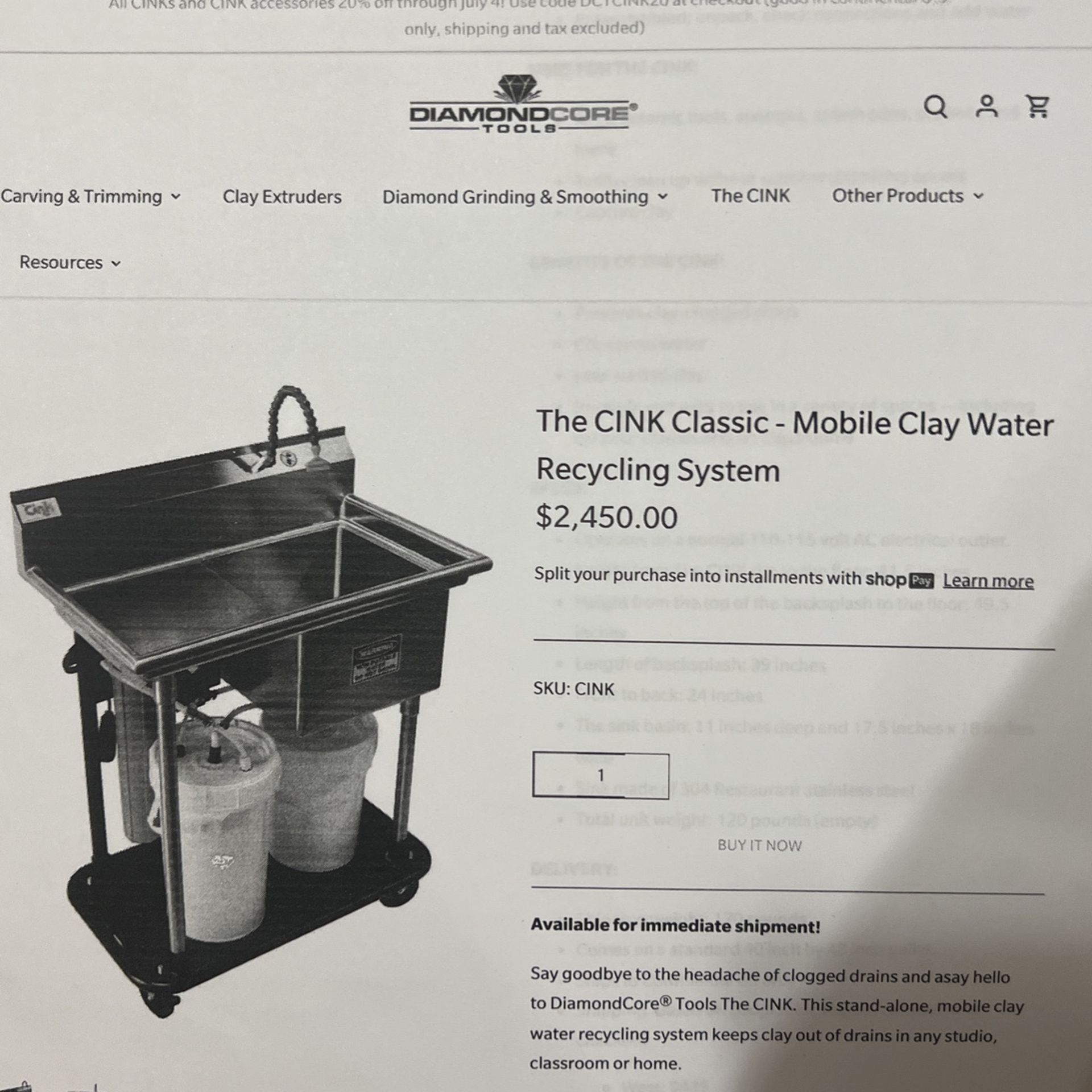 The Cink Classic- Mobil Clay Water Recycling System