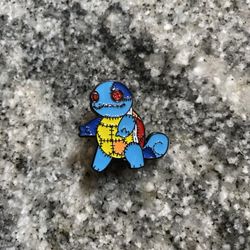 Pokemon Patchwork Squirtle 1" Enamel Pin Metal Painted Quilt Quilted 